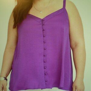 TORRID V NECK MAGENTA SLEEVLESS BLOUSE/TUNIC SZ 2X